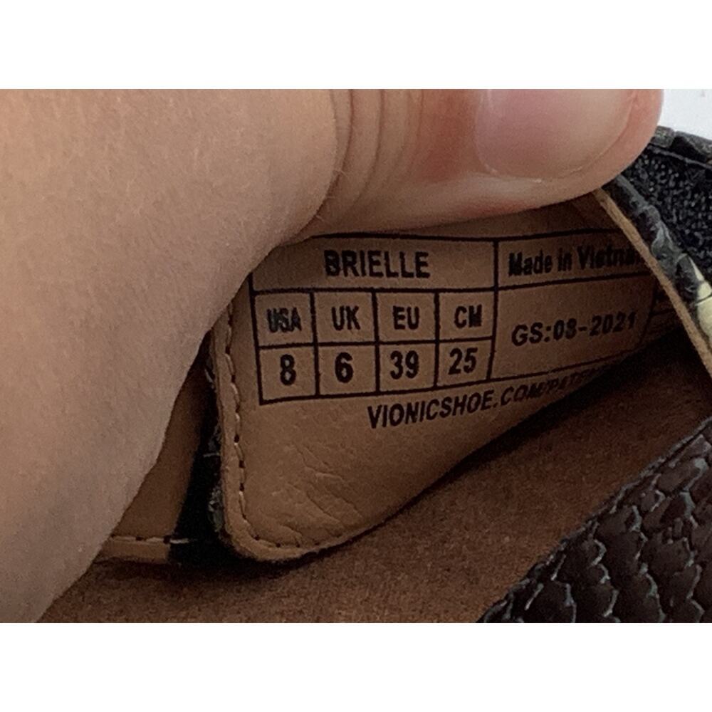 Vionic Size 8 Slide Wedges Snake Print Sandals - image 7